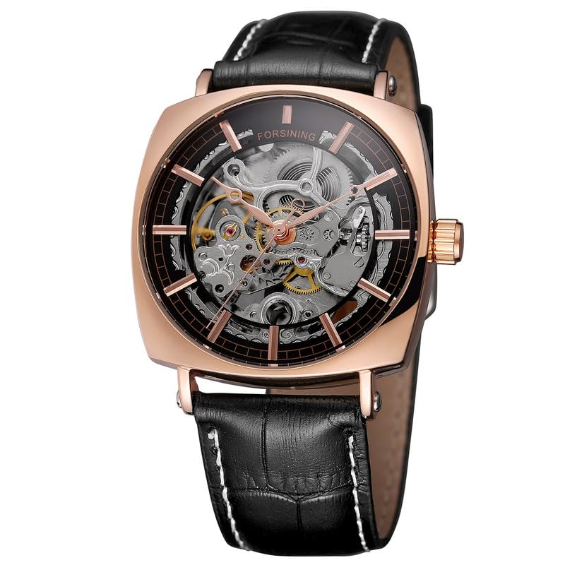 FORSINING Automatic Mechanical Skeleton Analog Leather Band Mens Watch - Fsg8153,Dial-Multicolor, Band-Black (B0CCV3TNP4) Amazon Price History, Amazon Price Tracker