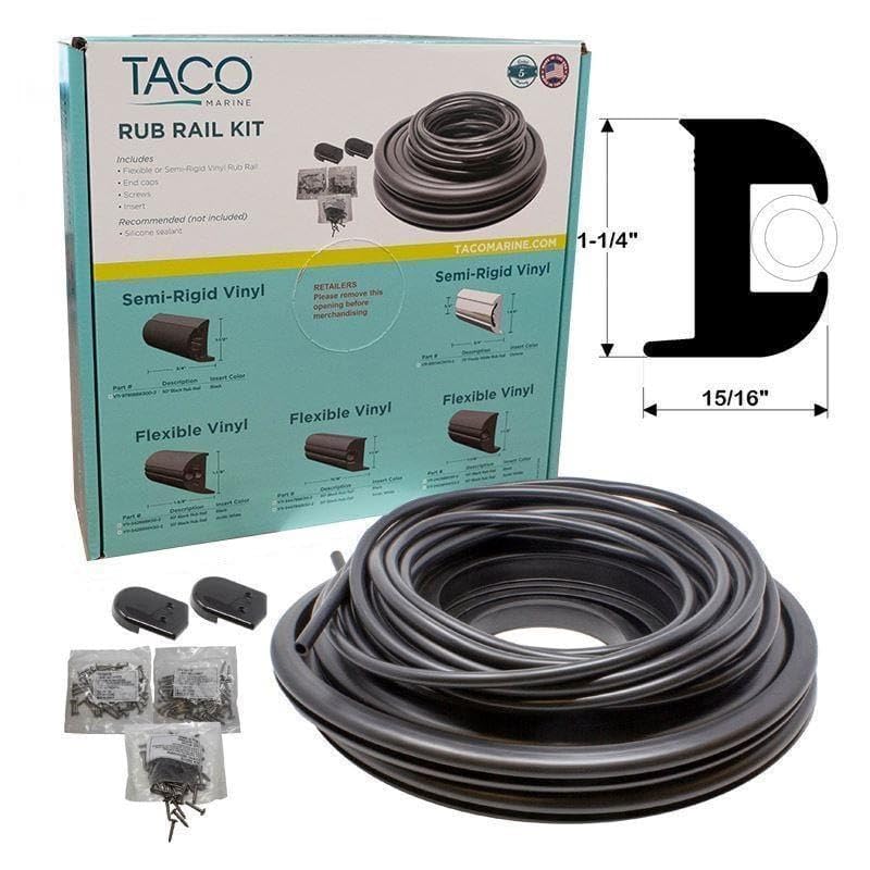 TACO Metals V11-3447BBK50-2 / Taco Flex Vinyl Rub Rail Kit - Black w/Black Insert - 50039;