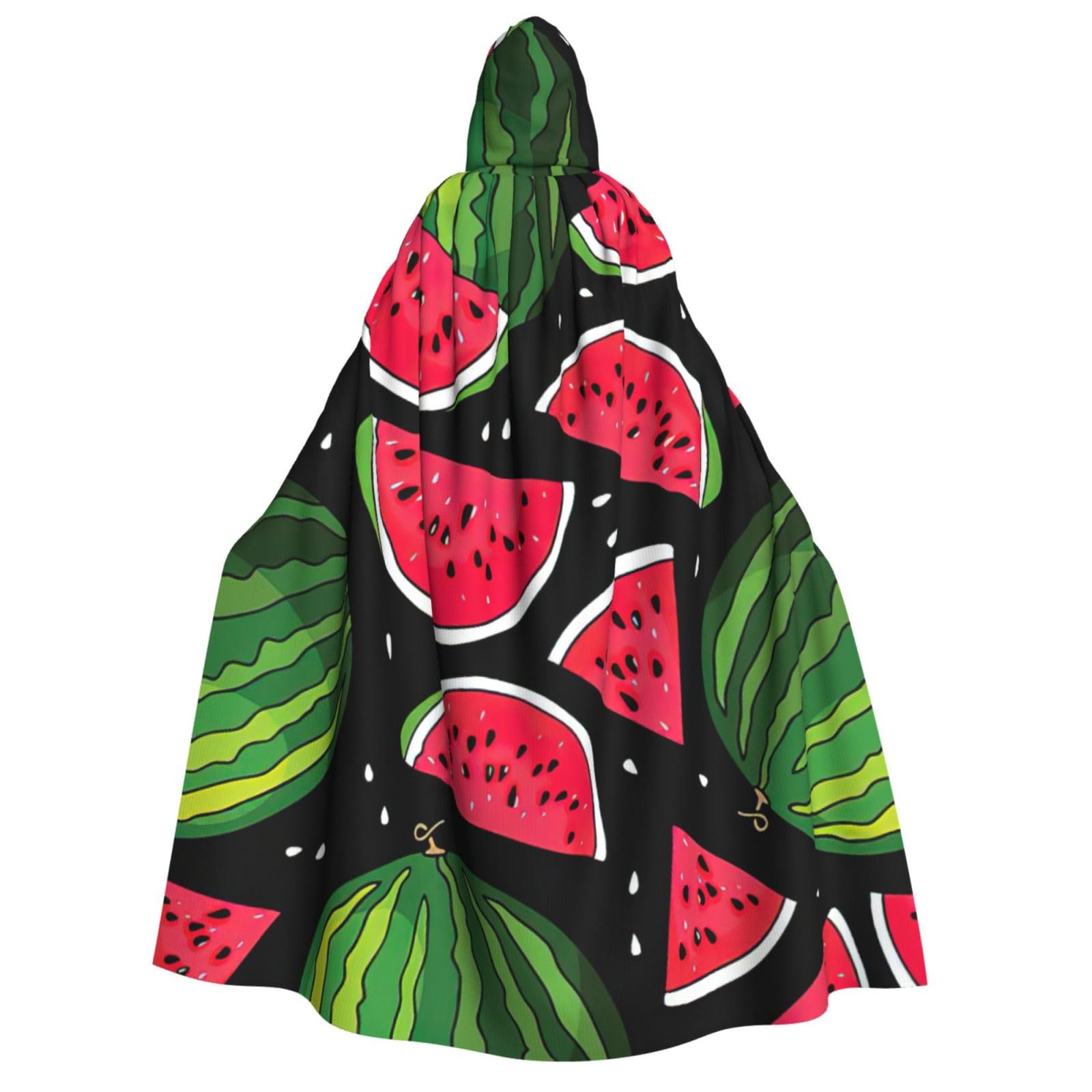 Cape à capuche pastèque au motif imprimé vibrant de qualité - 8