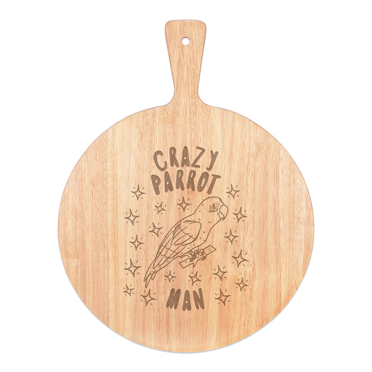 Plateau de service en bois rond 45x34cm avec poignée ergonomique pour pizza