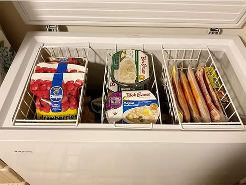 Miniatura 4 de Orgneas Contenedores organizadores de congelador de 17.5 pulgadas, canasta de almacenamiento para congelador profundo, cestas de alambre de metal, 2