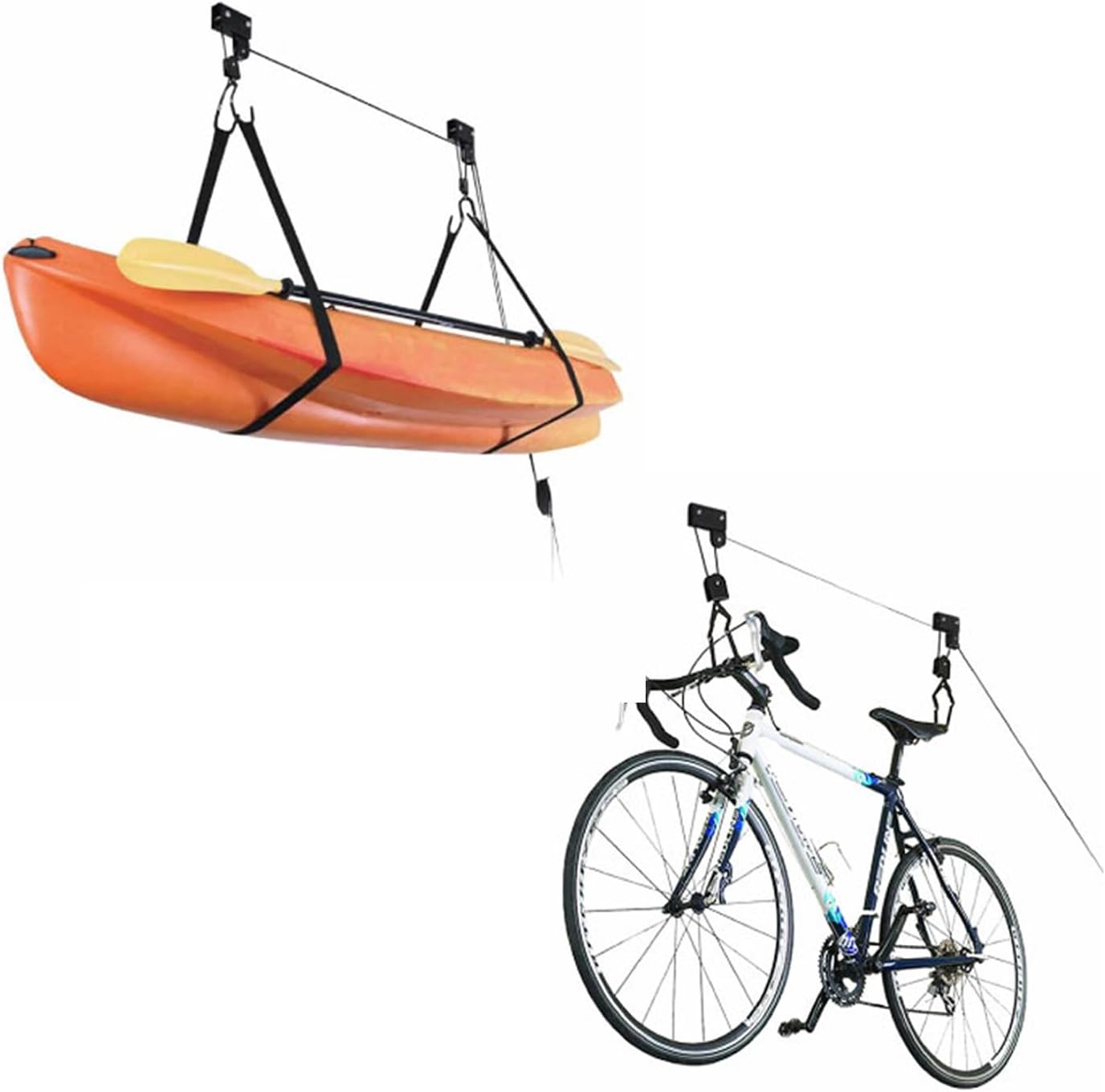 Onefeng Sports Kayak Lift Hoist Bike Ceiling Lift Hoist Overhead Rack