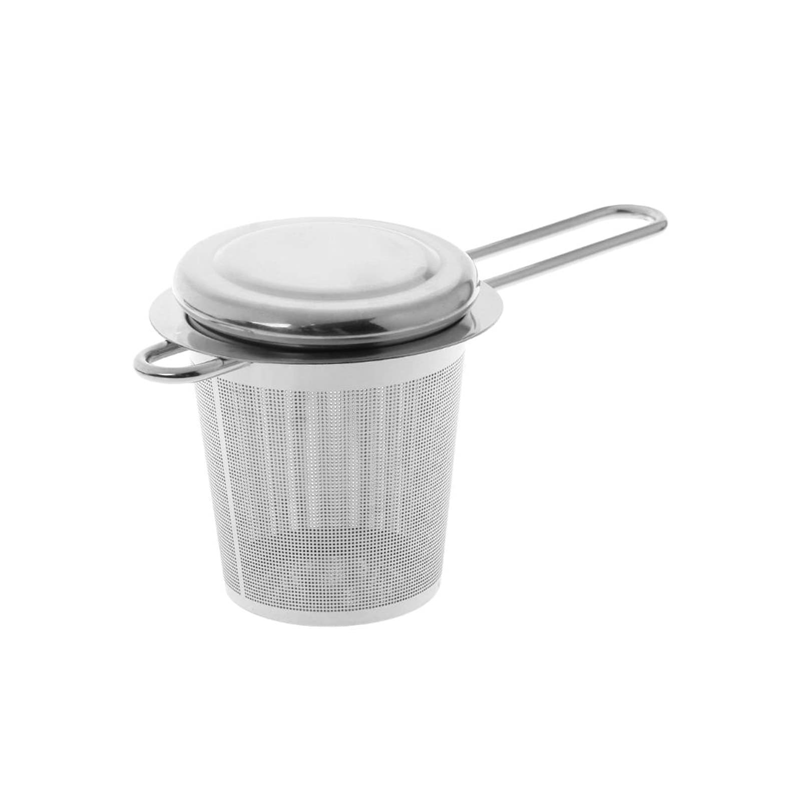 Colino da tè riutilizzabile, infusore per tè in acciaio inox, per foglie sfuse, con coperchio, tazze, accessori da cucina, nave a goccia (argento)