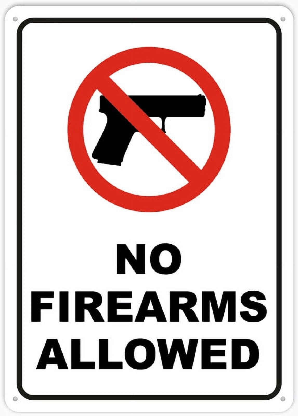 Peiyeety A06 No Firearms Allowed Sign Outdoor Signs Aluminum 12X8 Inch Uv Ink Printed For House And Business