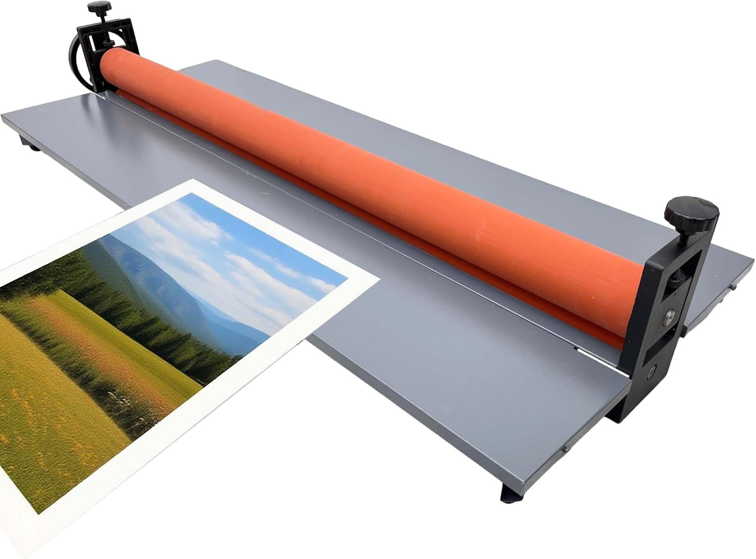 Foldable Manual Cold Roll Laminator, 51Inch Photo Film Cold Laminator, Vinyl Photo Film Mounting Laminating Machine with Adjustable Pressure, Maximum Thickness 1in