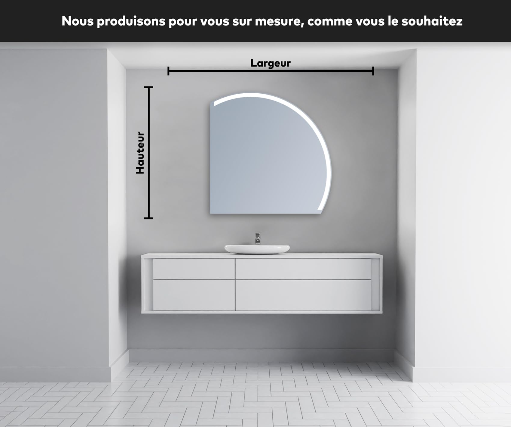 Artforma Rond Illumination Irrégulière LED Miroir Eclairage