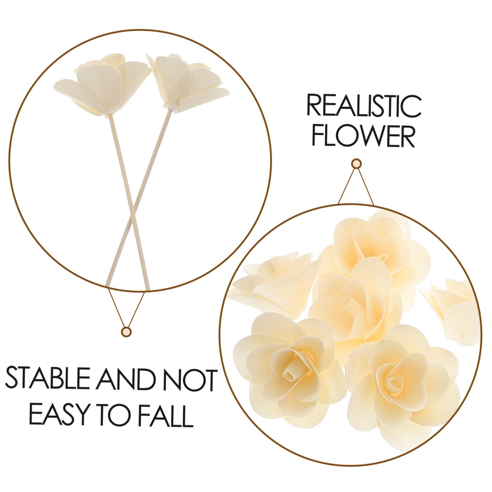 Cabilock 6pièces Bâtonnets Diffuseurs de Parfum Rotin Artificiel Couleur Beige pour Décoration Maison du Bureau Recharge pour Diffuseur Huiles Essentielles