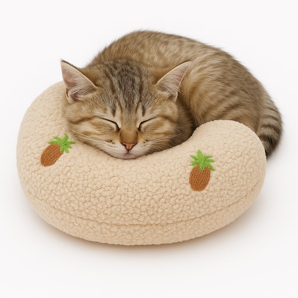 Cat Comfort Pillow – Calming Pet Pillow for Cats, Kittens and Dogs – Soft U-Shaped Cat Neck Pillow – Indoor Cats Bed Pillow for Relaxation – Ideal Kitten Pillows Gift