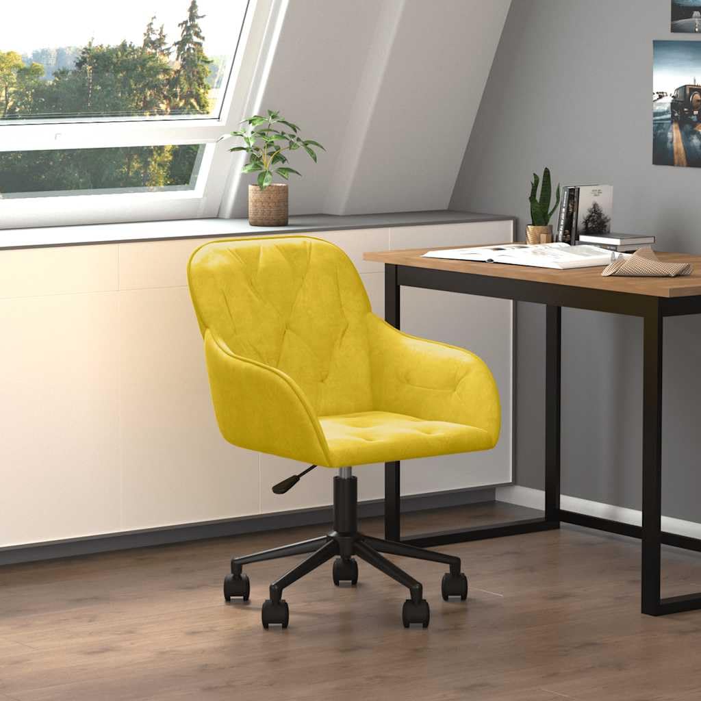 Solivagant Sedia da Ufficio Girevole Gialla in Velluto,Giallo,8.85,kg