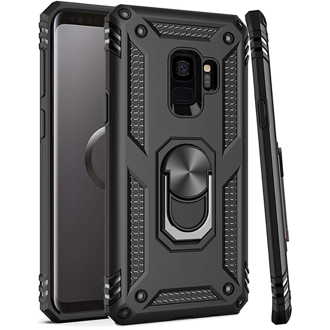 Zoeirc Case for Galaxy S9 Case/for Samsung S9 Phone Case, [Military Grade] Magnetic Car Ring Holder Mount Kickstand Defender Protective Cover Case for