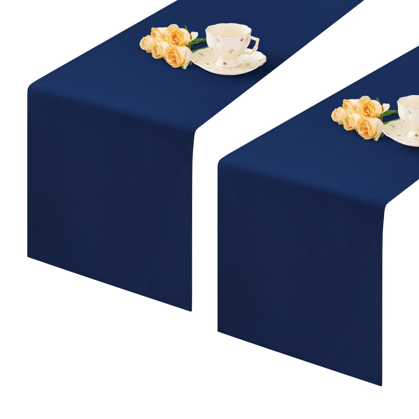 2 Pack Navy Blue Small Short Table Runner 12 x 36 Inch Solid Color Runners Coffee Table Dresser for Daily Party Home Decoration