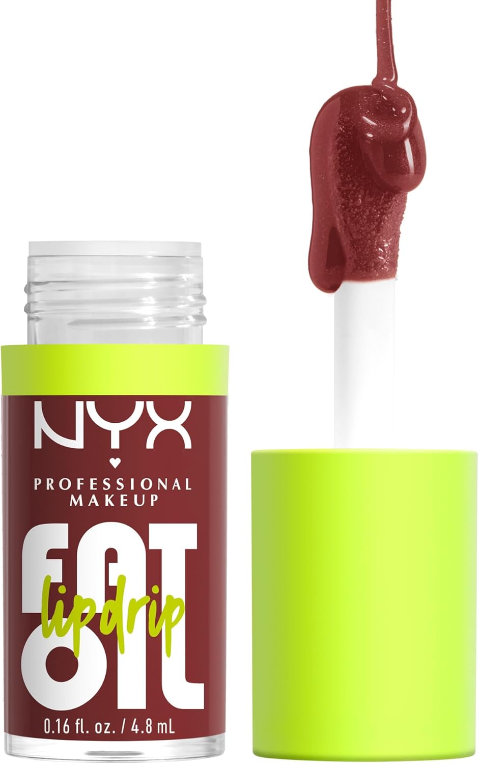 NYX Professional Makeup Lip Gloss, High Shine, Non-Sticky Finish, 12H Hydration, With Squalane, Rapsberry and Cloudberry Oils, Fat Oil Lip Drip, Shade: Sprinkle Sprinkle (Creamy Deep Muted Rose)