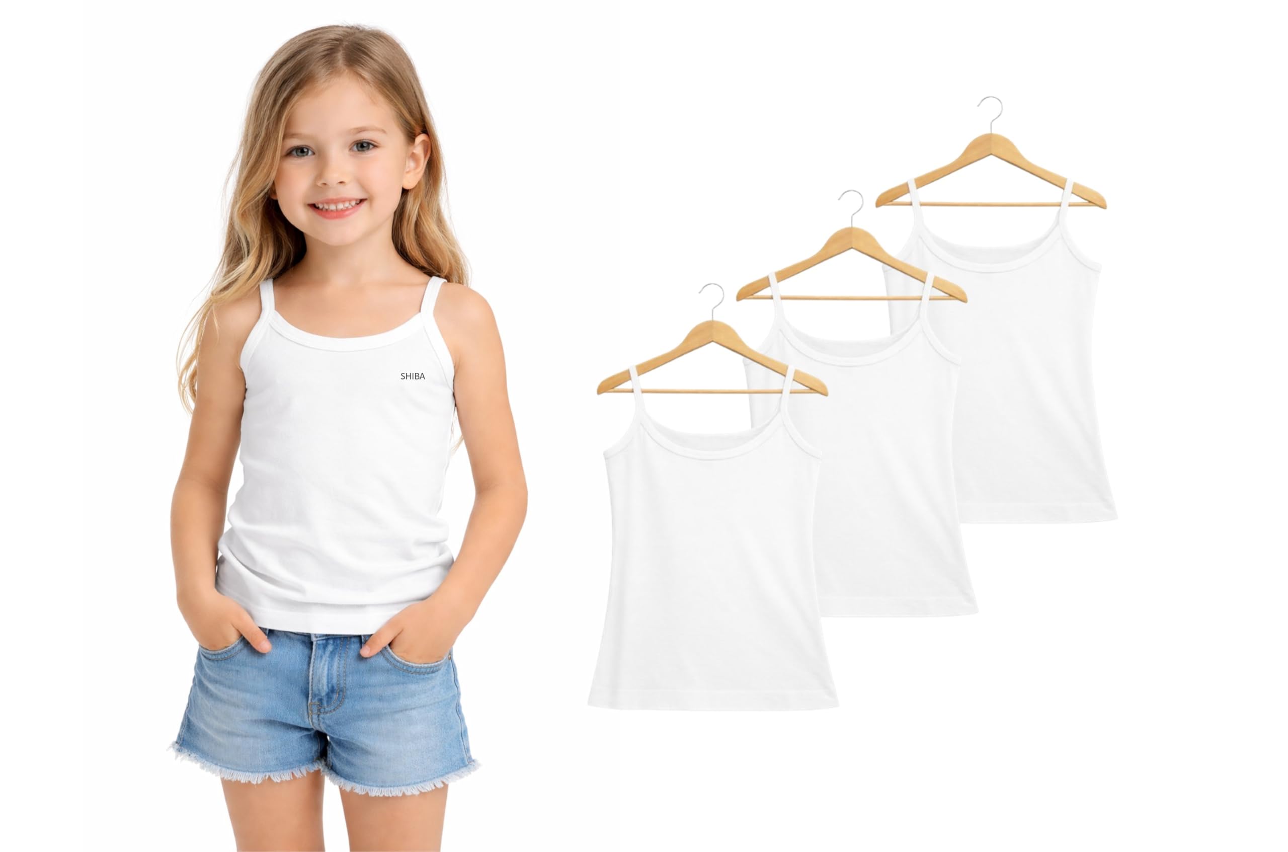 SHIBA Girls White Cotton Camisole|Soft Sleeveless Innerwear Vest for Kids|Everyday Comfort|Pack of 3|Pack of 5|Pack of 10|4 Years to 8 Years-image-48