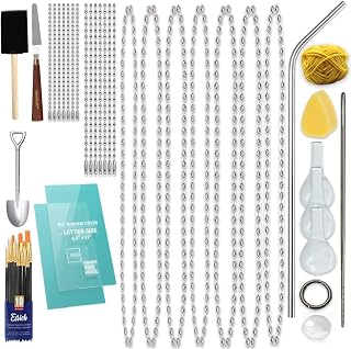 Pulling Paint Art Tool Kit by Nana Banana Enterprises, Painting with Pulling Paint Techniques 44 Pieces to Include: Chains, Beads, String, Teardrop Sponge, Balloons, Marble, Ring, Rod, Plastic Sheet