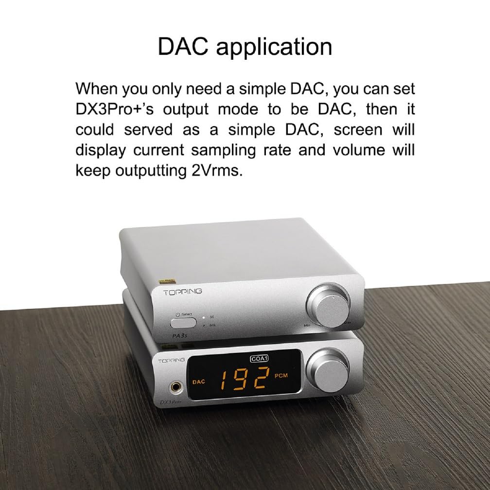 AOSHIDA Topping DX3 Pro+ Bluetooth USB DAC Amplificatore per Cuffie, ES9038Q2M XMOS XU208 DSD512 PCM768kHz D/A Convertitori, Bluetooth LDAC 3.5mm auricolare DAC 1800mW×2 Amplificators per cuffie,Nero