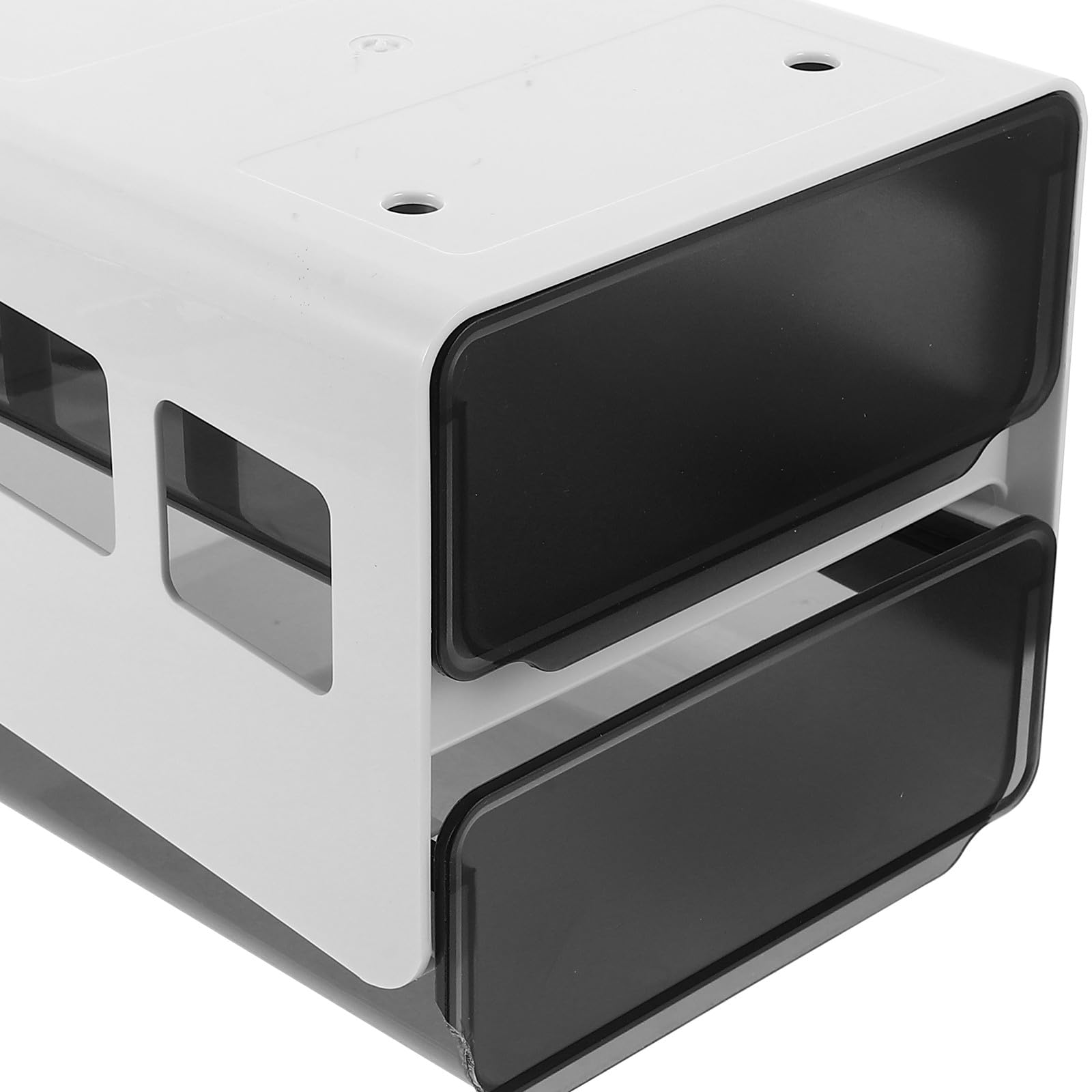 PRETYZOOM Organizzatore Nascosto per Scrivania Sotto Tavolo Adesivo Autoadesivo in Abs e Pp, Cassetto Nero per Conservare Cancelleria e Organizzazione Desktop