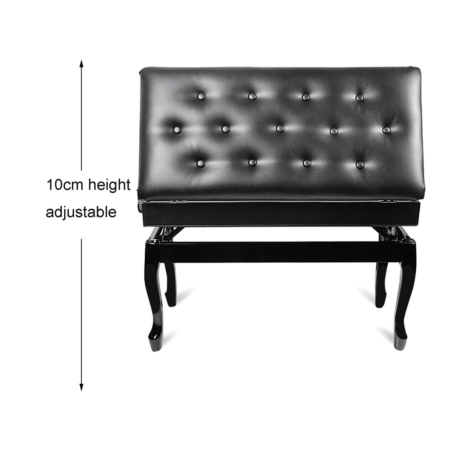 Tabouret de Piano réglable en Hauteur, Banc de Piano Confortable, avec Plateau Rabattable Solide à l'intérieur, Rangement supplémentaire pour la Musique, pour la Pratique des Instruments de