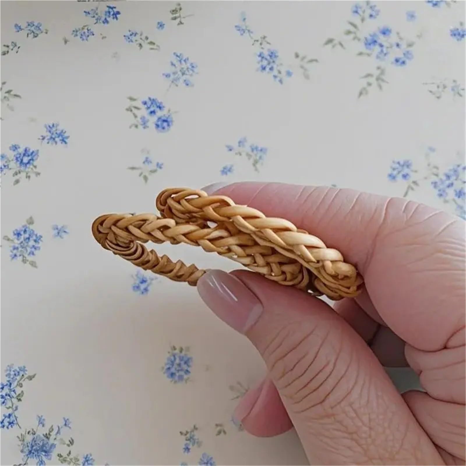 Portatovaglioli, 12 pezzi, in rattan intrecciato a mano, stile bohémien, decorativi, per casa, feste, matrimoni e ristoranti (B-12 pezzi)