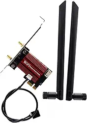 Deal4GO AX200NGW 802.11ax WiFi 6 2,4Gbps Dual Band Desktop PCIe Express Wireless WiFi Card Bluetooth 5.0 W/8dBi Antena para Intel AX200 WLAN Windows 10 64-bit