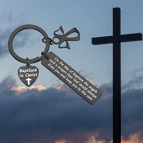 Miniatura 6 de MYOSPARK Regalo de bautismo en el día de bautizado, los ángeles dijeron una cruz de oración, regalo religioso para familiares y amigos