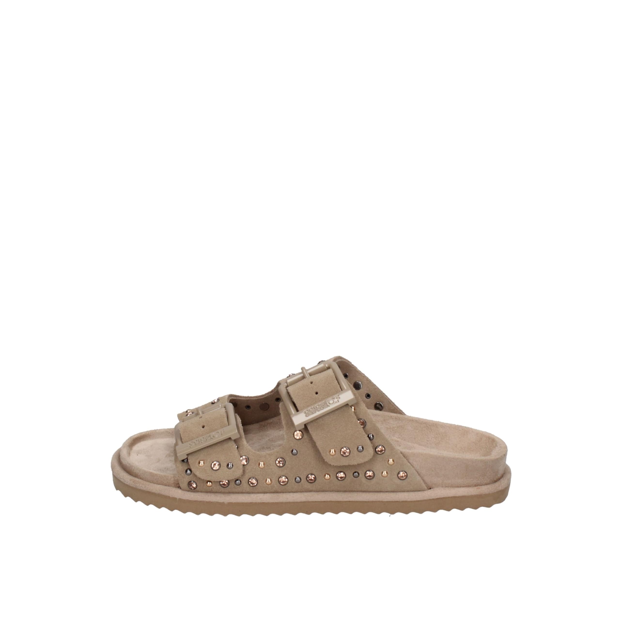 Colors of California Two buckle sandal with studs MUD 36