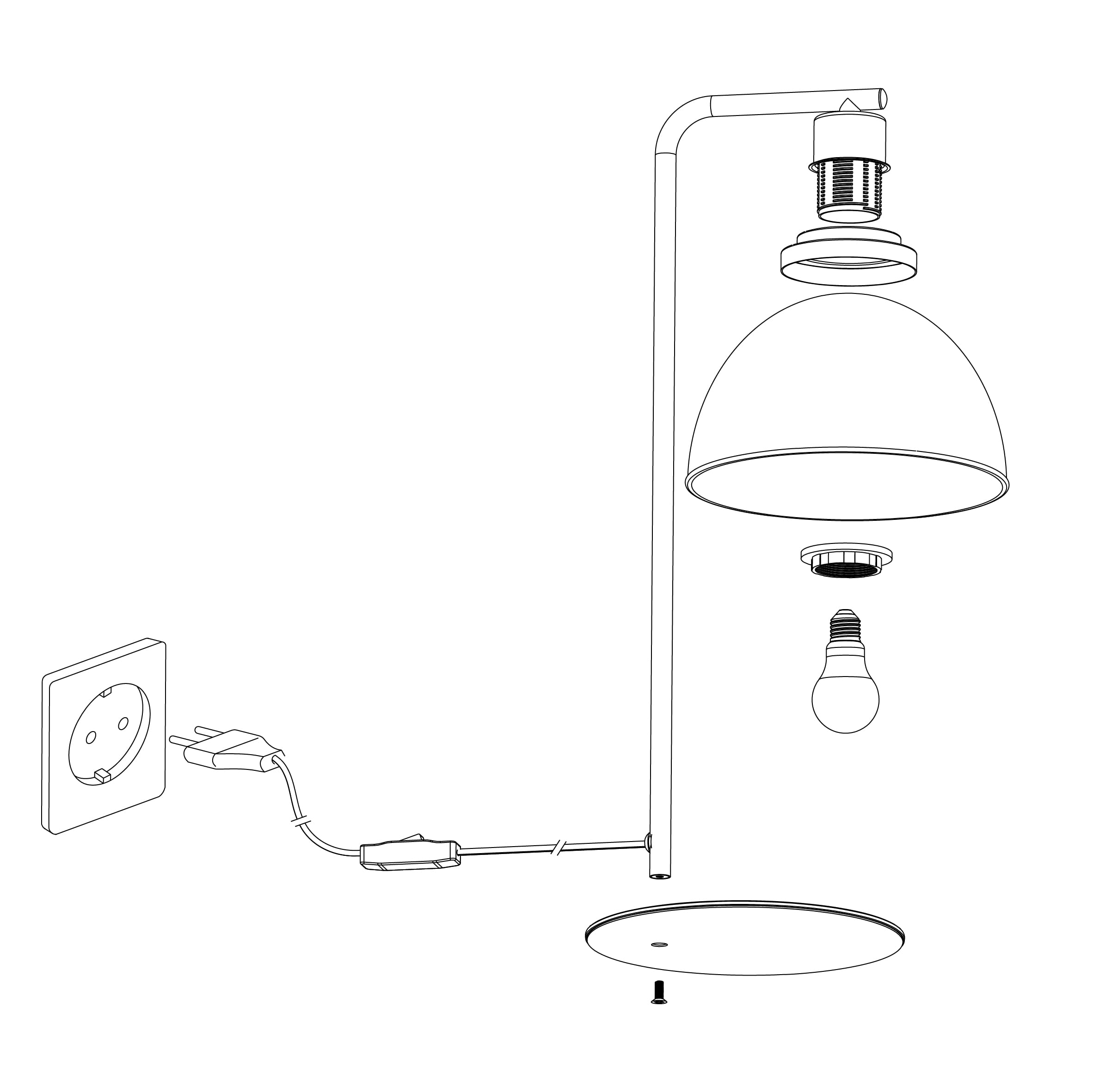EGLO lampa stołowa Beleser | lampka nocna z przydymionego szkła w kolorze czarno-transparentnym i metalu w kolorze czarnym, oświetlenie z wyłącznikiem do