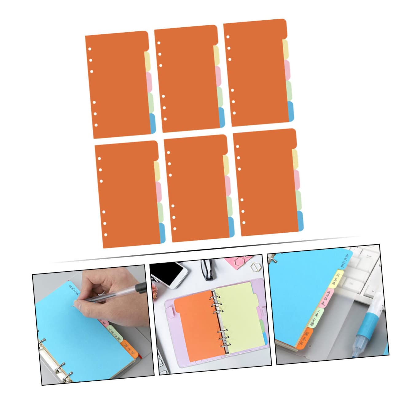 SHINEOFI 90pezzi Divisori Colorati Per Raccoglitori Con Linguette Di Kit Per Scuola e Ufficio Per Organizzare Note e Documenti Con Stile