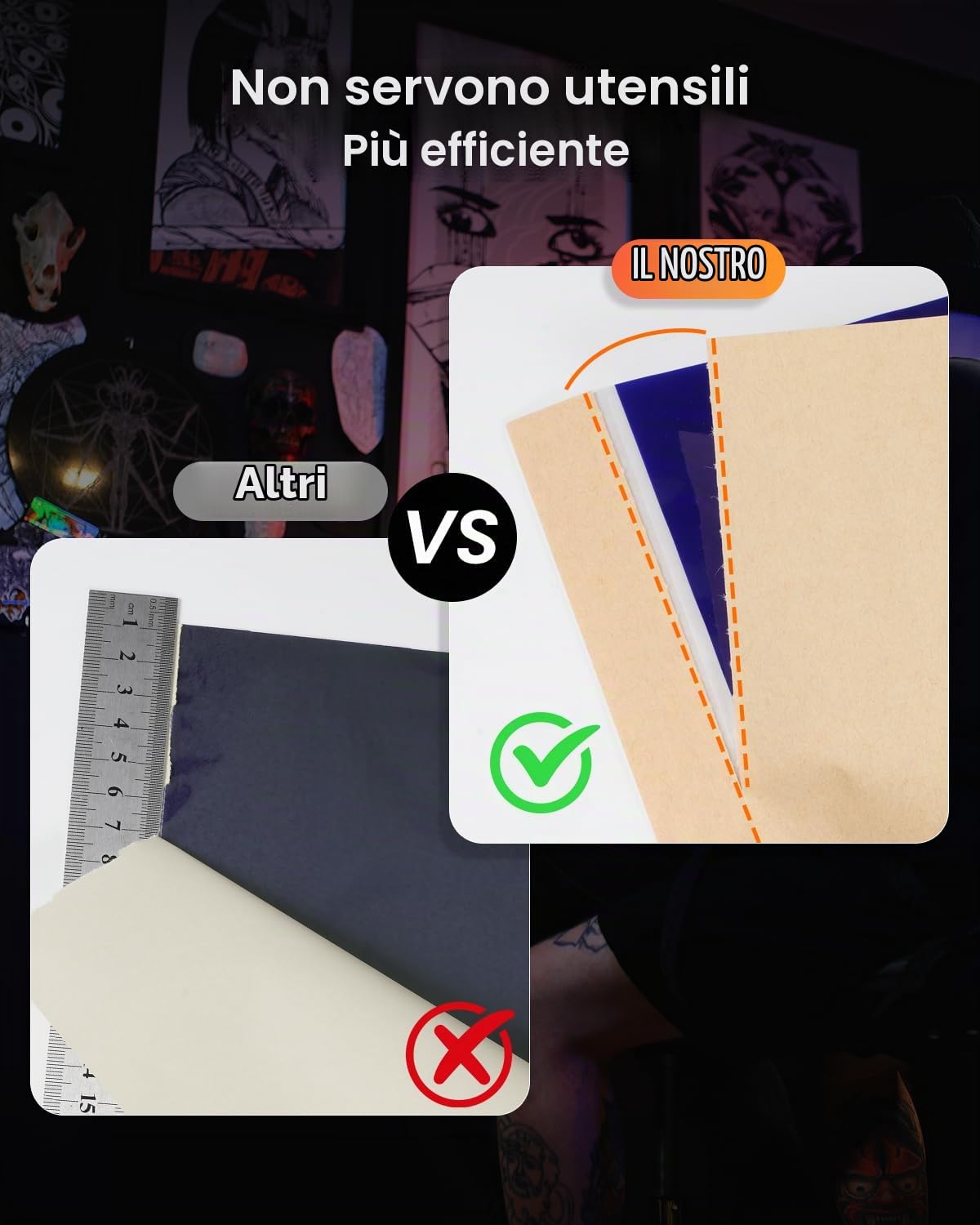 Phomemo Premium Tattoo Transfer Papier, M08F Tattoo Transfer Papier für Tattooing, Compatibile con M08F TP81 M08F Plus, 100 Fogli