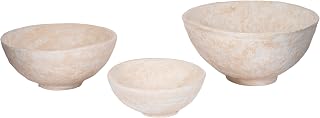 Sagebrook Home Elegant White Paper Mache Bowls - Durable Decorative Pieces Sized 14, 18, 22 Inches (Set of 3)