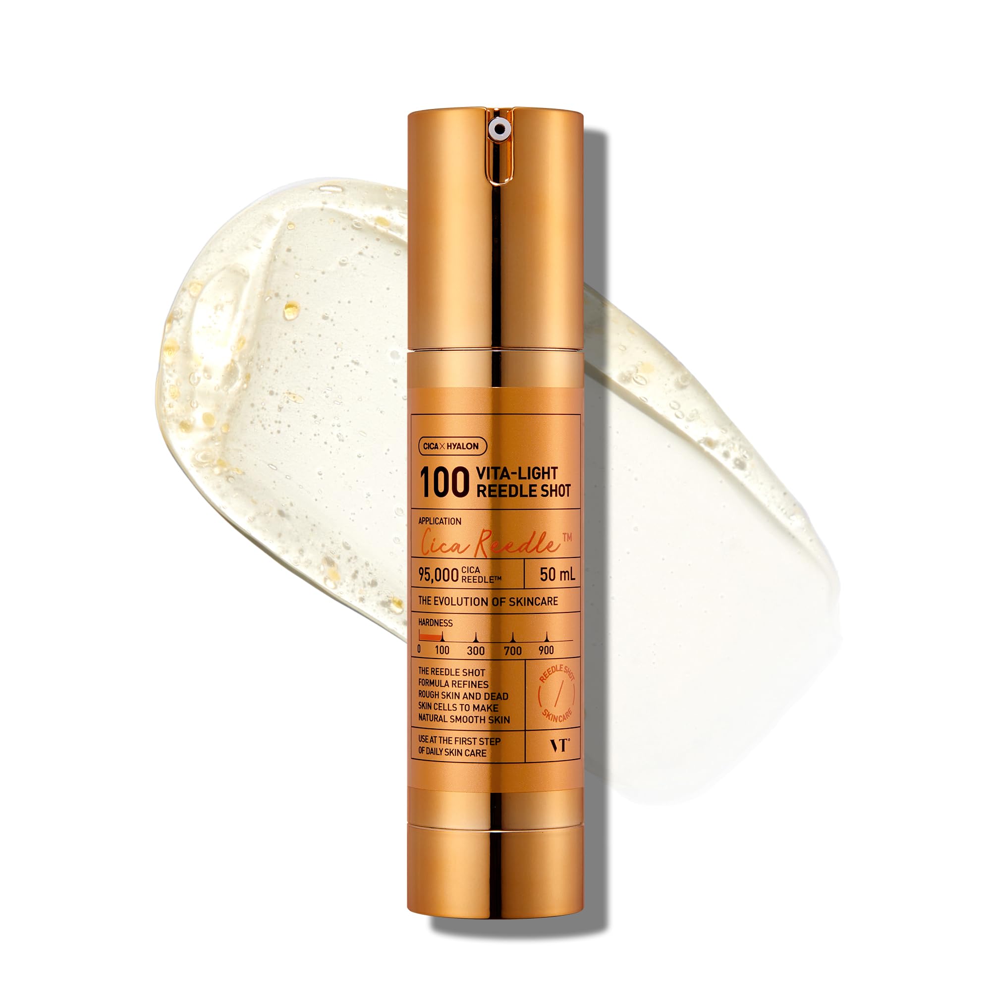 VT COSMETICS Vita-Light Reedle Shot 100 Serum with Vitamin C Capsules & Vitamin E Microneedling Formula, Korean Skin Booster, 1.69 fl oz(50ml)