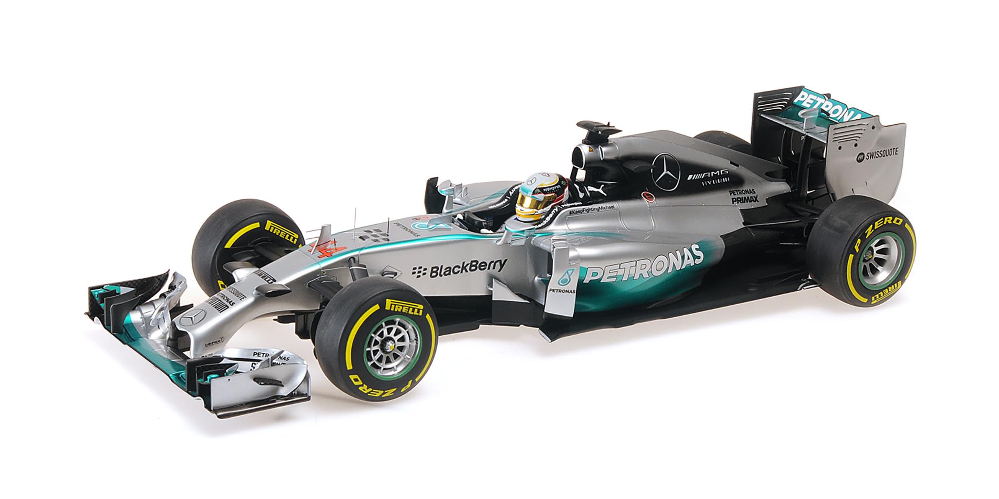 Minichamps 127140444 Mercede. A-M-G W05 Lewis Hamilton World Champion 2014 con Vetrina - Scala 1/12 - Auto in Miniatura da Collezione