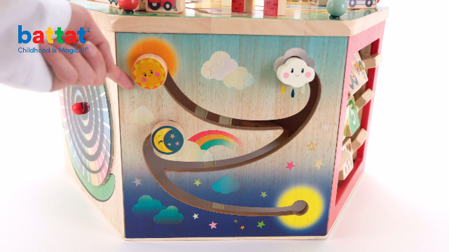 Amazon.com: Battat – Wooden Activity Cube – City – Themed Activity