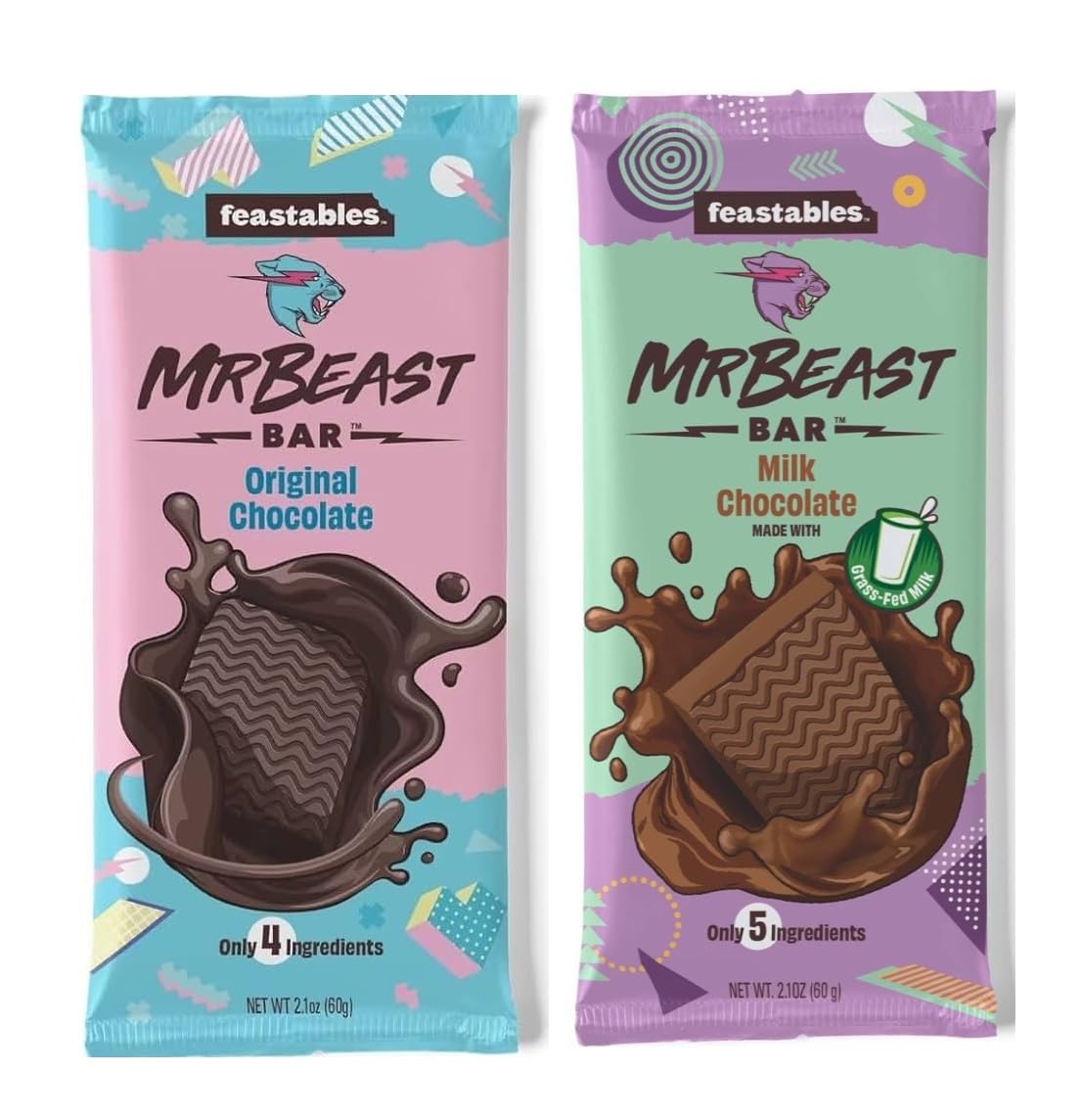 Mr.Beast Combo Pack Delicious Chocolate Bar (Original Chocolate Bar, Milk Chocolate Bar) Each 60gm (Pack Of 2) (B0CQRR63C6) Amazon Price History, Amazon Price Tracker