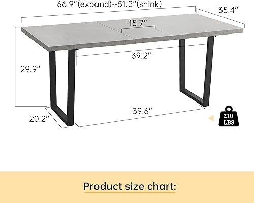 Miniatura 142 de Combinación de mesa de comedor y silla moderna extensible de 63 a 79 pulgadas, juego de mesa de comedor familiar de 6/8 personas, tablero de mesa de