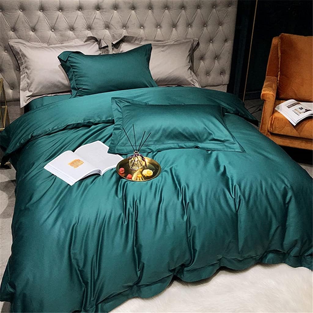 刺繍コットン 4ピース ピュアコットン ヌード 寝具 寝具 (色: グリーン、サイズ:1.8m (6フィート) ベッド) 中国直送】撫山店 ピングー  フレッシュサマーベッド シンプルコットン4点セット - グリーンターム M 1個 ※入荷目安3～4週間 | - Yami