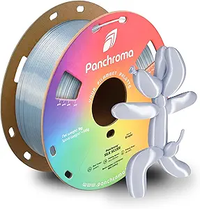 Polymaker Panchroma Silk PLA Filament 1.75mm 1kg, Shiny Silver, New and Improved Formula, Better Strength, Printing Speed and Clog-Free. Works in Most FDM and Multicolor 3D Printers.