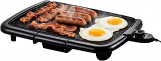 OVENTE GD1610B Electric Griddle 16x10 Nonstick Surface, Removable Temp Control, Indoor Grill for Pancakes Eggs Burgers Black
