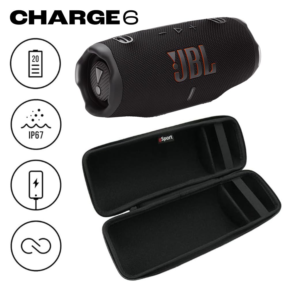 Amazon.com: JBL Charge 6 Waterproof Portable Speaker Bundle with