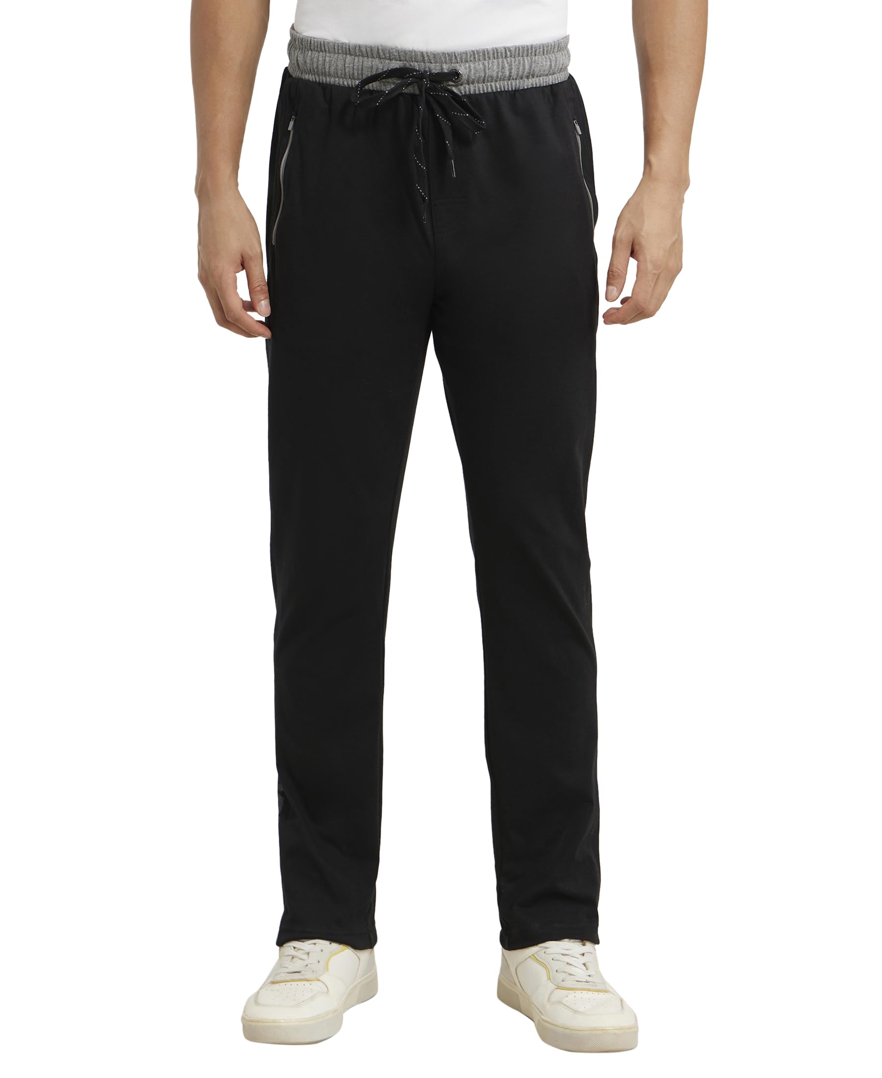 Jockey9510 Men's Super Combed Cotton Rich Slim Fit Mid Rise Trackpants with Side and Back Pockets