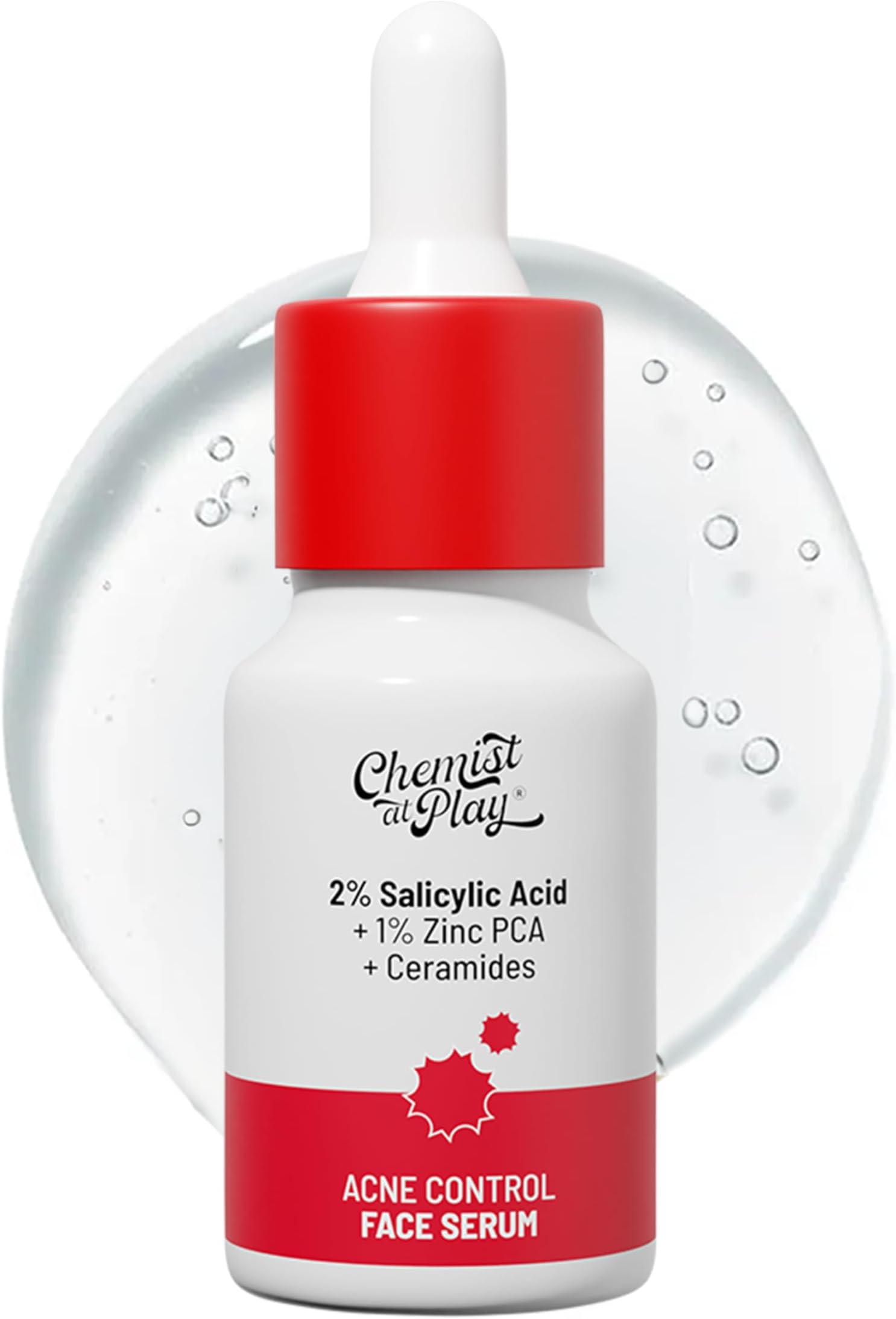 Chemist At Play 2% Salicylic Acid Face Serum for Acne | Serum for Acne and Dark Spots | Improves Skin Texture | Controls Excess Oil | Lightweight, Non-Comedogenic | For Men & Women | 10 ml
