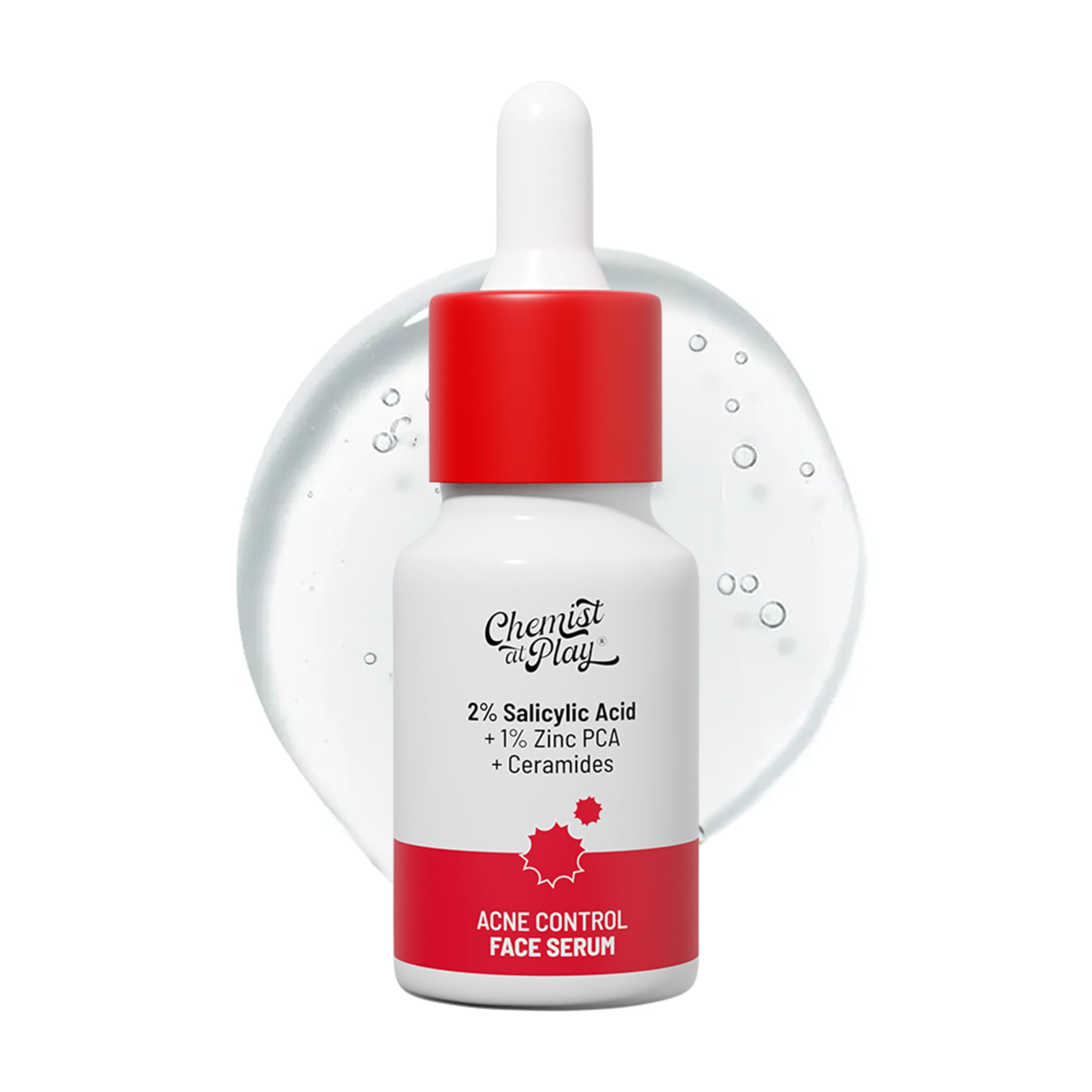 Chemist at Play2% Salicylic Acid Face Serum | Treats Active Acne | Controls Excess Oil | Fades Acne Marks | Improves Skin Texture | 10ml