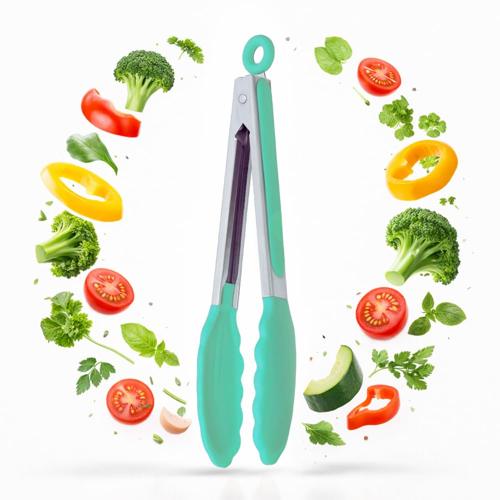 EcoVault Steel & Silicon Food Tongs - Heat Resistant! -1 EcoVault Steel & Silicon Food Tongs - Heat Resistant! -1
