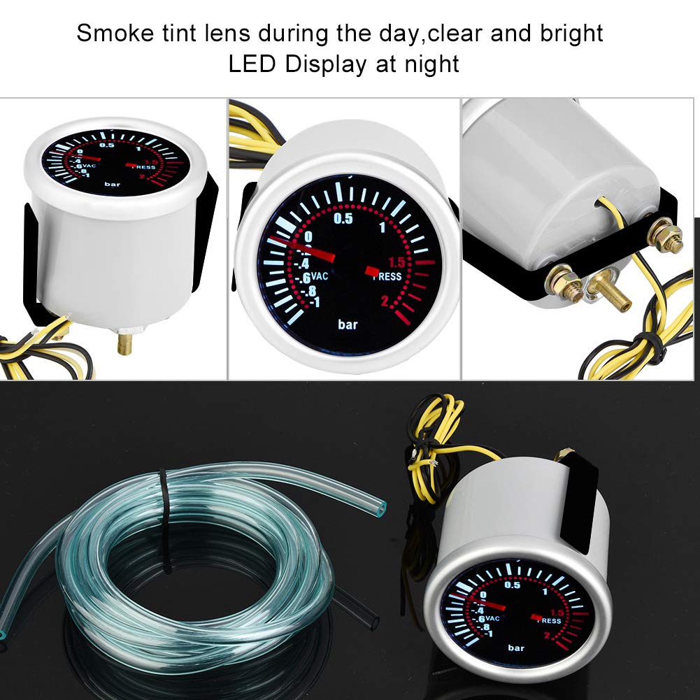 Turbo Boost Gauge, Misuratore di Turbo Boost Universale da 2"per Auto 12V LED Digital Turbo Boost PSI Gauge Meter per Automanometre pression turbo,manometre pression turbo,manometre pression turbo