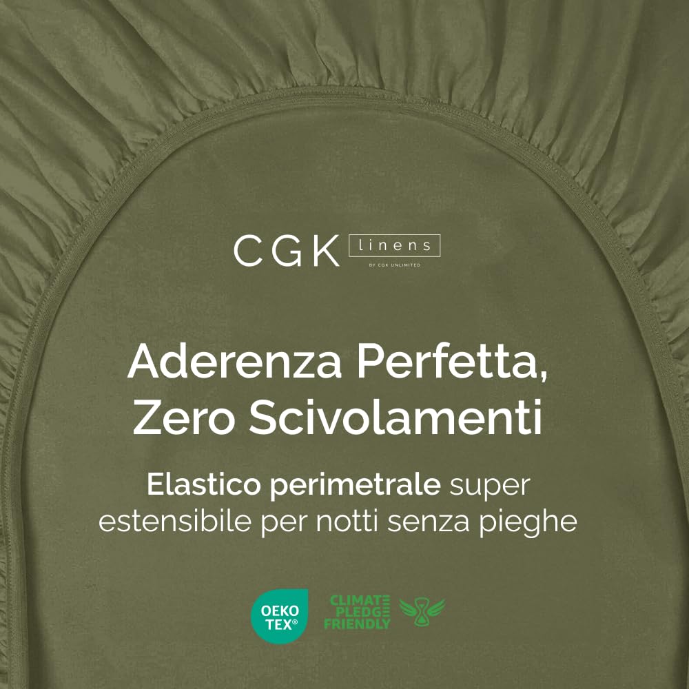 Lenzuolo con angoli 200x200cm - Extra profondo per materassi fino a 40cm (16") di altezza - Morbida microfibra spazzolata - Antipiega, resistente al restringimento e colori - OEKO-TEX - Verde salvia