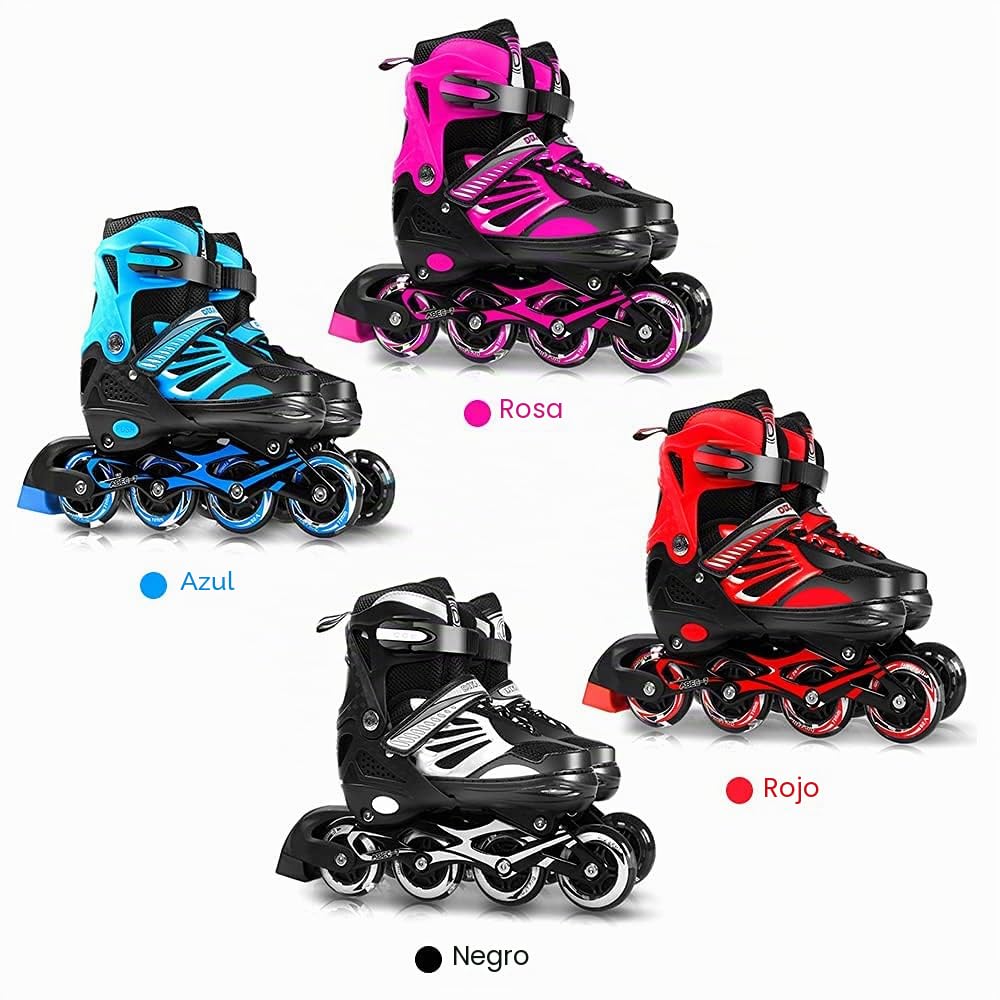 Lixada Patines en Línea iluminados Ajustables con Ruedas iluminadas para Niños y Jóvenes Patines en Línea para Niños y Niñas, Tamaño 27-32/33-37/38-41