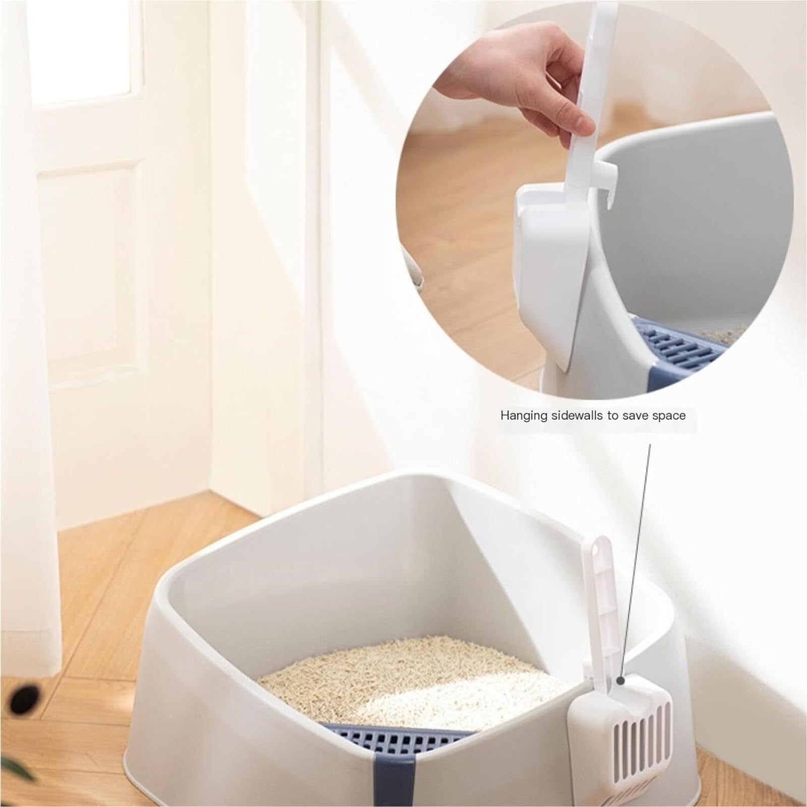 Toilette per Gatti Lettiera Aperta con Lettiera da Viaggio per Piccoli Animali Domestici con Lati Alti, per Gattini E Gatti Magri Toilette Gatto(Grün)