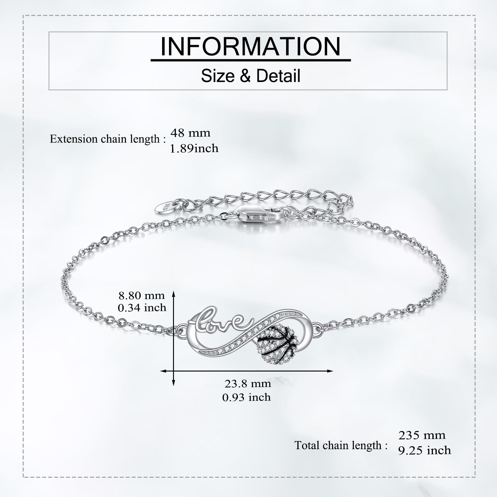 ONEFINITY Baseball/Basketball/Volleyball Armband Sterling Silber Armbänder Sport Schmuck Geschenk für Damen Frauen Mütter