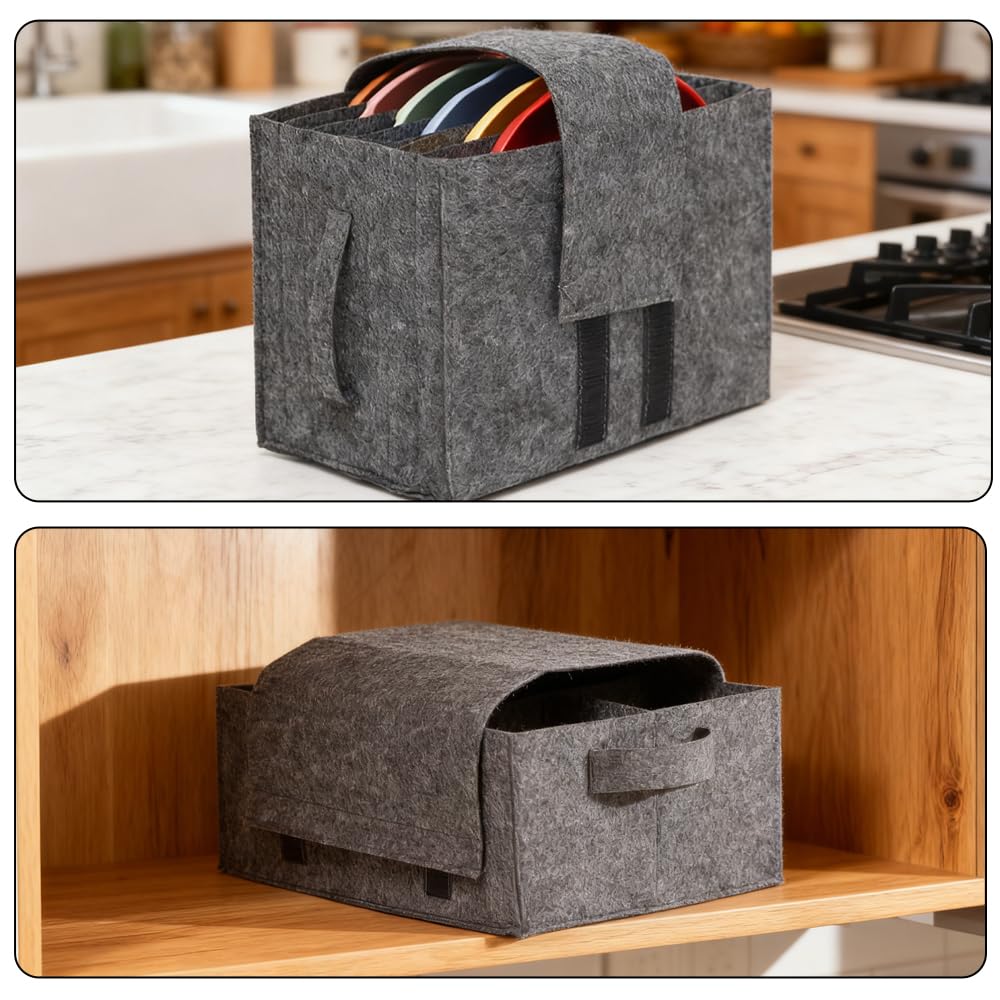 Soporte para platos y cuencos de caravana, 3 unidades, soporte de fieltro para caravana con asa, almacenamiento de tazas, fieltro para platos y tazas, organizador de fieltro para vajilla de