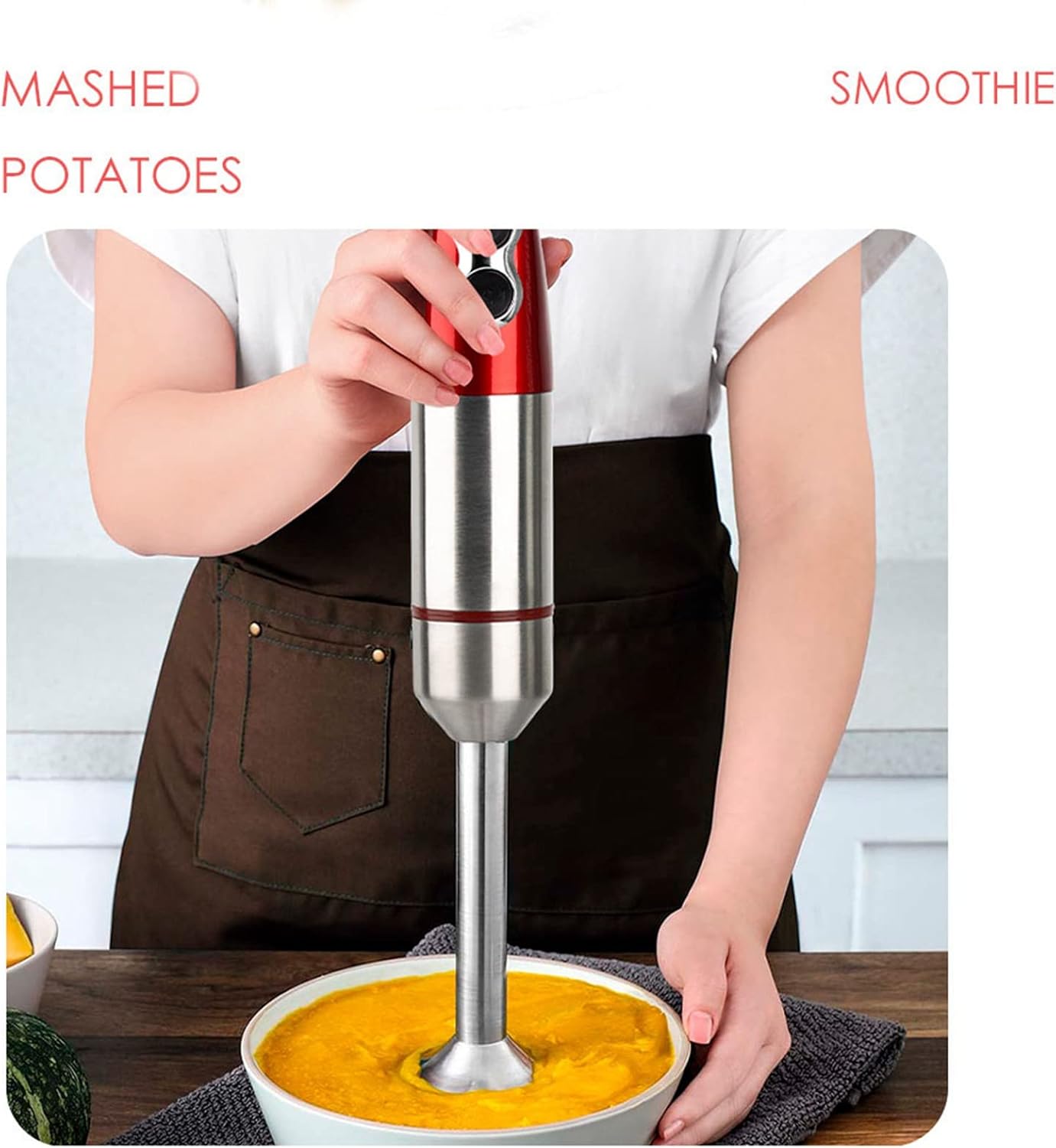 1000W Handheld Blender, 12 Speed and Turbo Mode, Electric Hand Blender Stainless Steel Immersion Handheld Stick Blender for Soup Puree Baby Food EU Plug