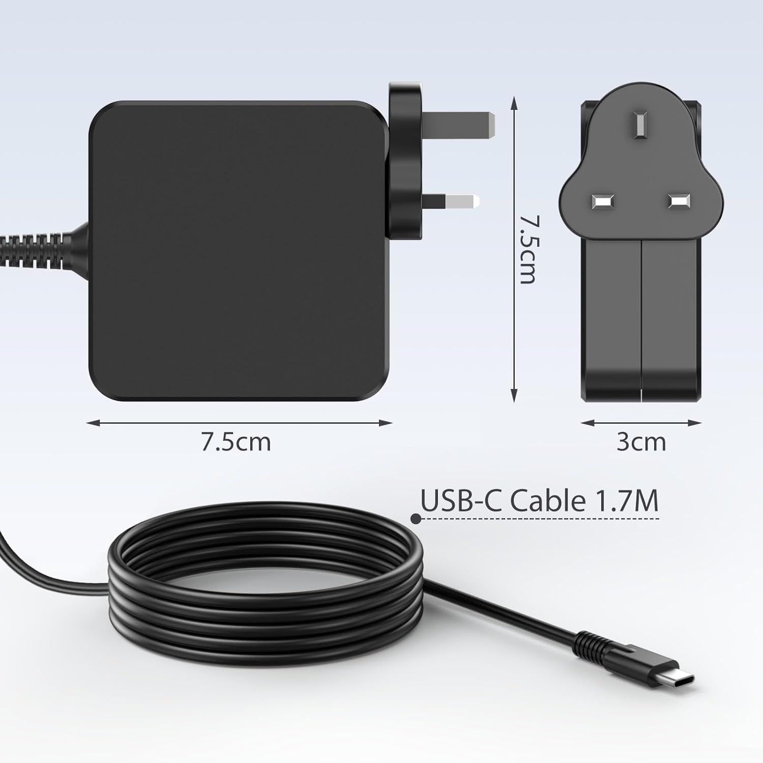 65W USB C Laptop Voeding Oplader Oplaadkabel Type C Voor Lenovo Thinkpad Chromebook Yoga Hp Spectre Elitebook Dell Latitude Xps Acer Asus Macbook Antwelon 20v 325a Ac Adapter Voeding